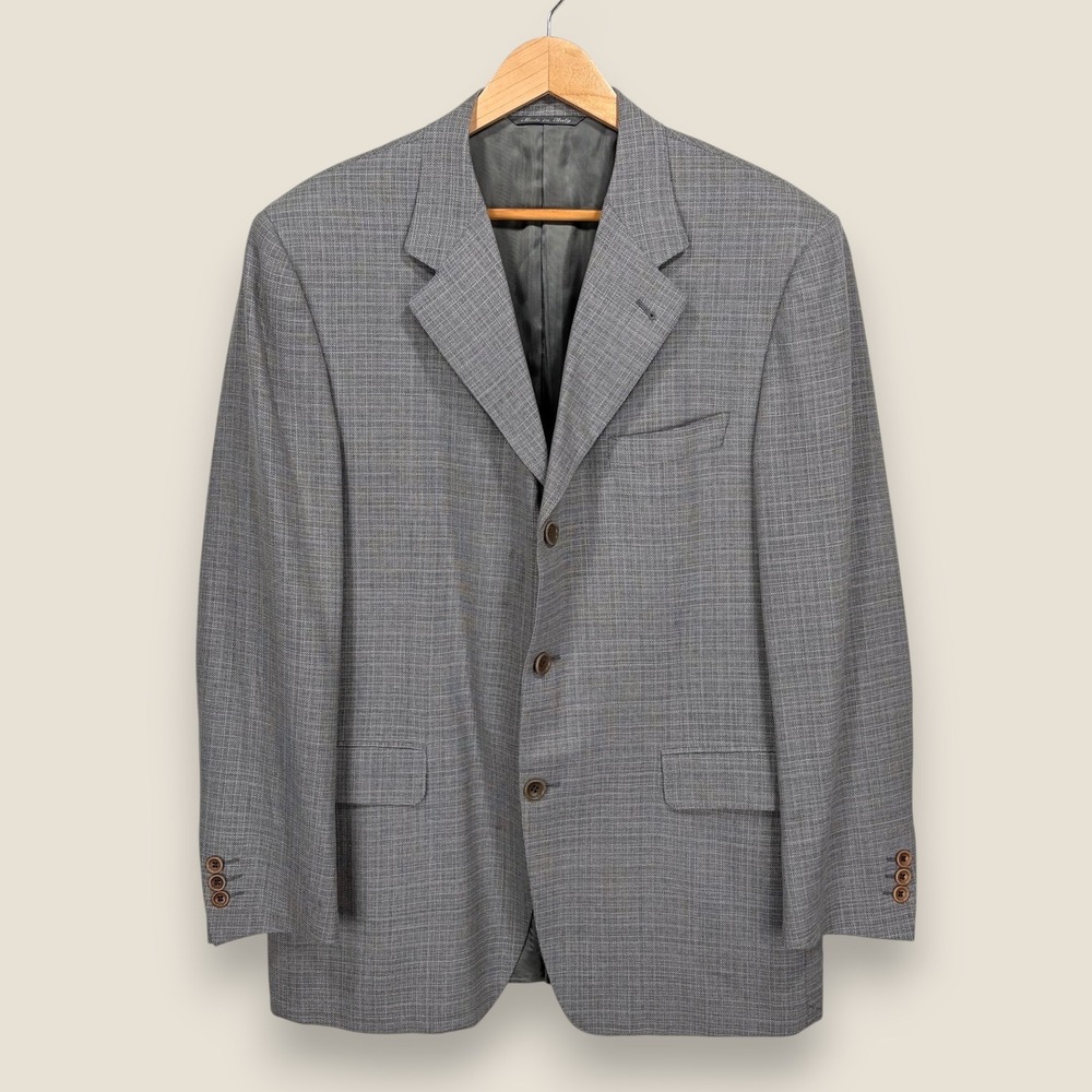 Canali Proposta Blazer Sport Coat Men 42R (52 EUR) Gray 3 Button 100% Pure Wool